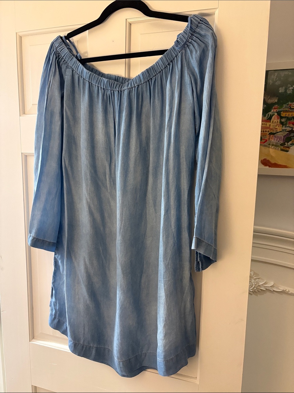 cloth & stone chambray Off-the-Shoulder Tunic dress (NWOT) size L